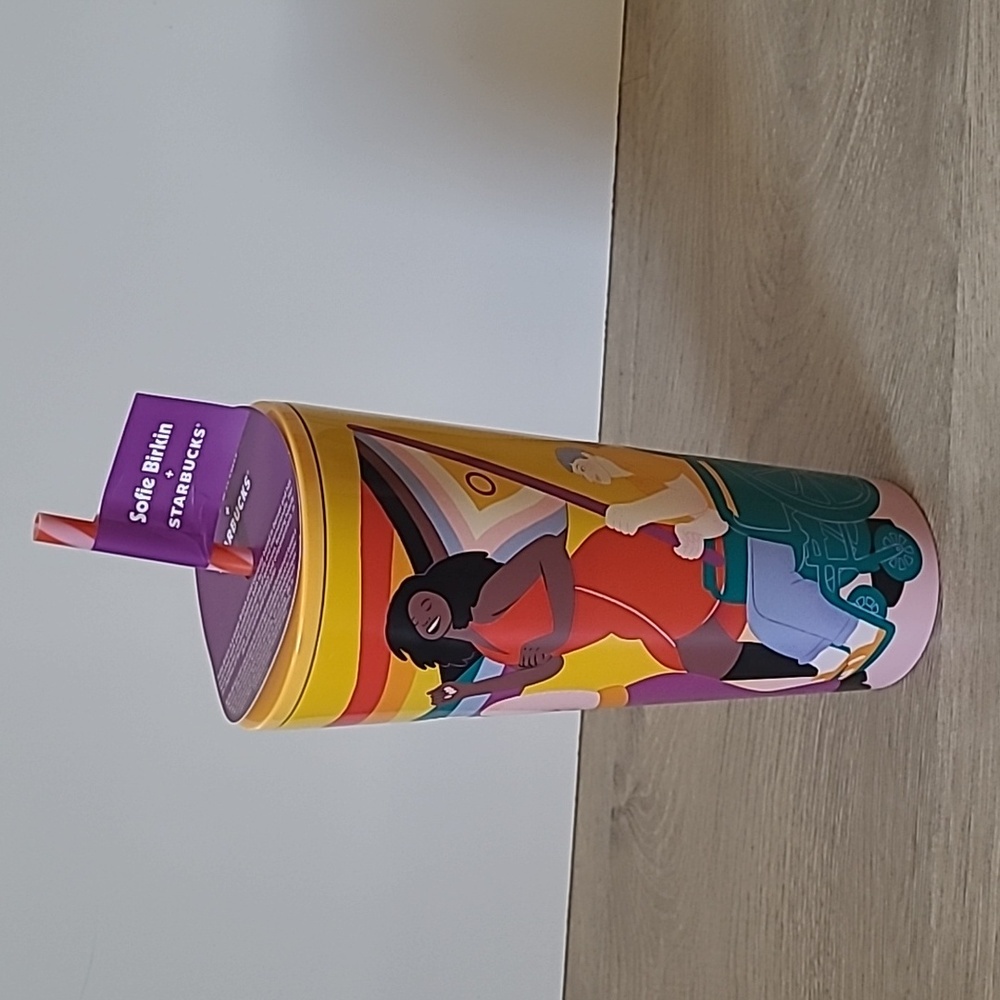 Starbucks Sofie Birkin 2024 Yellow Summer Graphic SS Cold Cup Tumbler - Picture 4 of 8